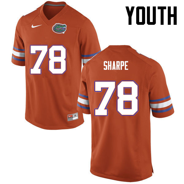 Youth Florida Gators #78 David Sharpe College Football Jerseys-Orange